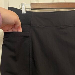 Athleta Black A-line Mini Skirt Skort Large Tennis Golf Pickleball Pockets!